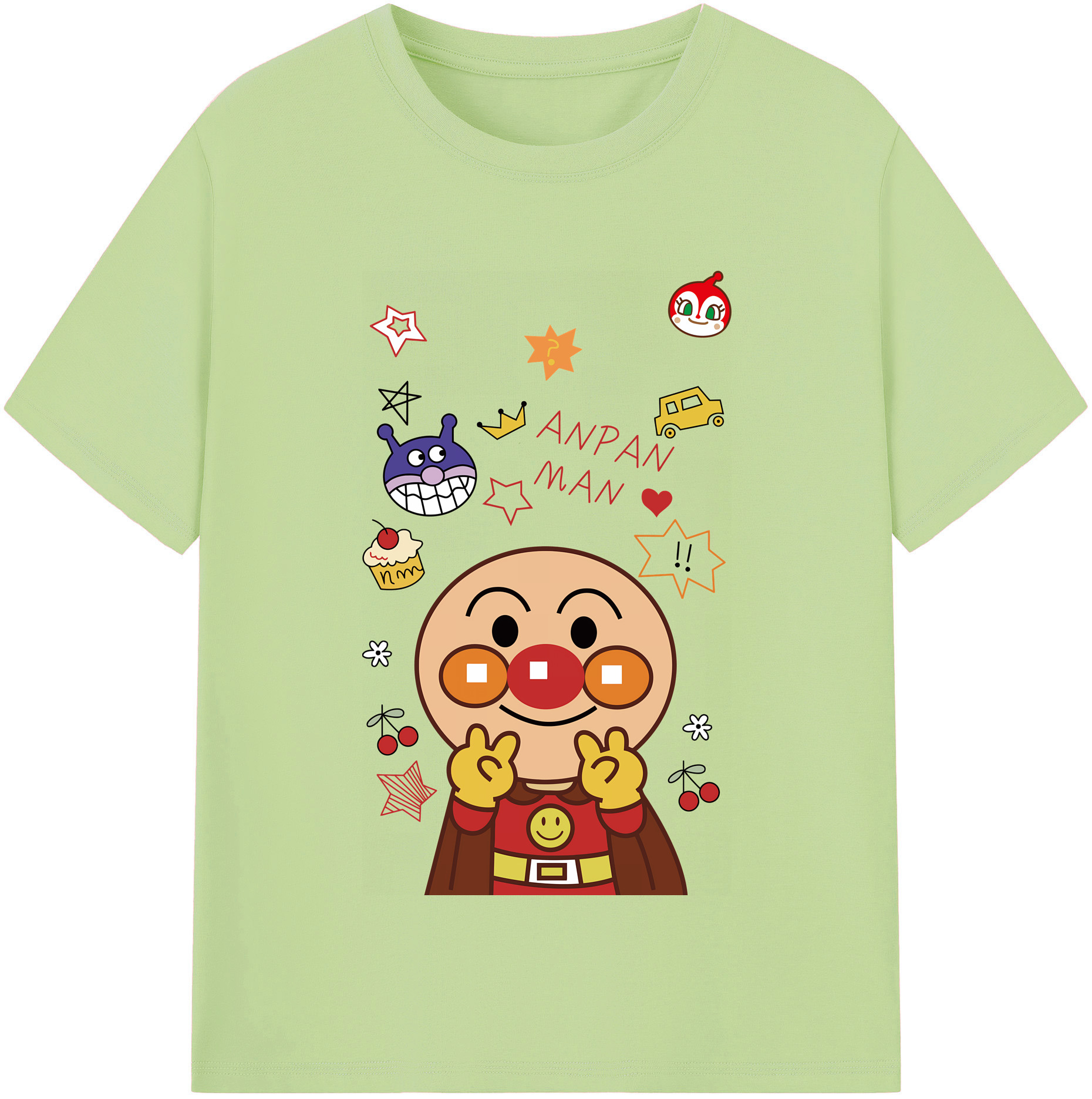 （画像用） アンパンマン Anpanman 綿100％半袖Tシャツ（フロントプリント）